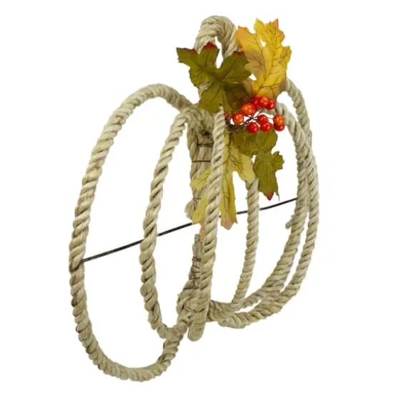 16" Autumn Foliage & Rope Pumpkin Wall D&eacute;cor {5}