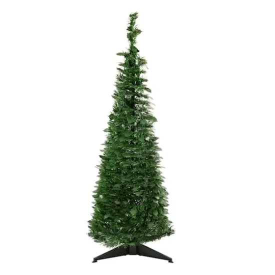 4ft. Unlit Green Tinsel Pop-Up Artificial Christmas Tree {1}