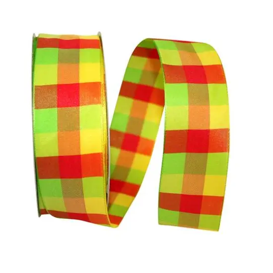 The Ribbon Roll 1.5"x 25yd. Wired Check Clark Ribbon Style 4 {1}