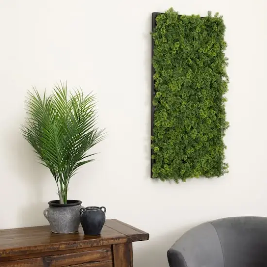 20" x 40" Framed Irish Green Meadow Artificial Living Wall Art Panel {6}