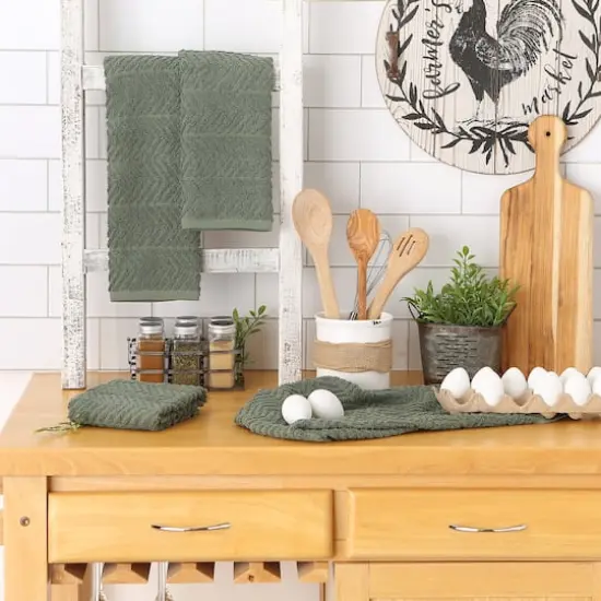 Chevron Luxury Barmops, 4ct. Artichoke Green {7}