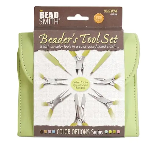 The Beadsmith&reg; Fashion Color Plier Set & Clutch Light Olive {5}