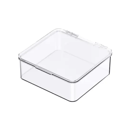 Small Clear Stacking Plastic Case with Hinged Lid by Simply Tidy&reg; {1}