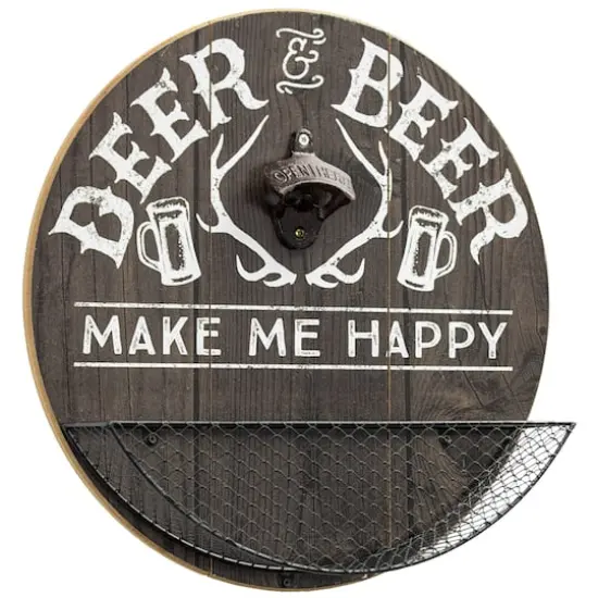 Deer & Beer Bottle Opener & Cap Catcher Wall D&eacute;cor {1}