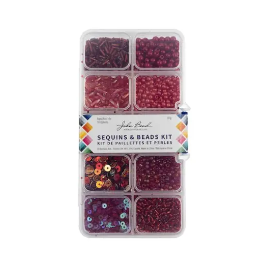 John Bead Mixed Sequins & Beads Kit Red {4}