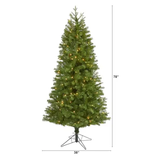 6.5ft. Pre-Lit Vancouver Spruce Artificial Christmas Tree, Warm White LED Lights {3}