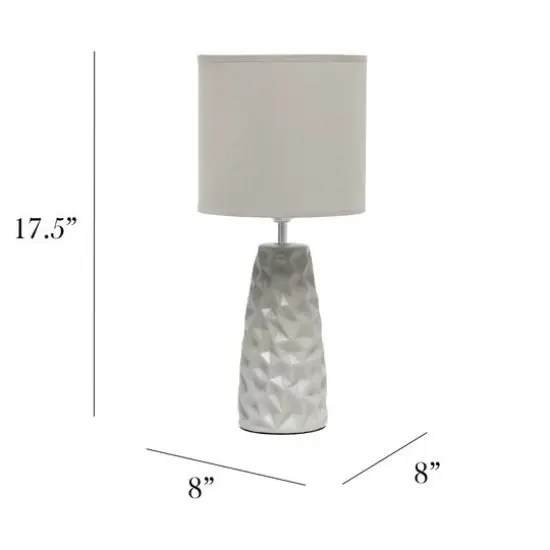 Simple Designs Sculpted Ceramic Table Lamp Gray {4}