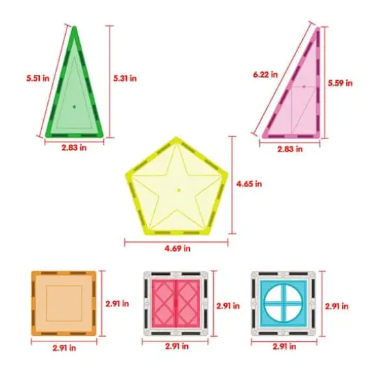 PicassoTiles&reg; 36 Piece Rocket Magnetic Tile Set {8}