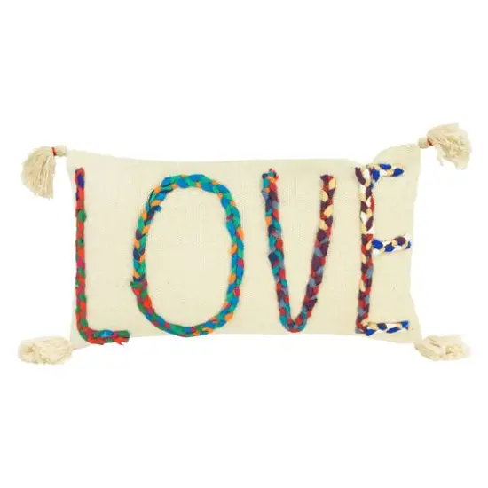 Love Chindi Appliqued Cotton Pillow {3}