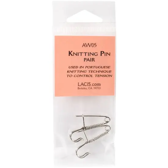 Lacis Silver Knitting Pin Pair {1}