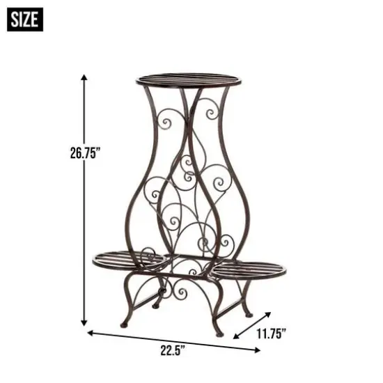 2.2ft. Hourglass Triple Plant Stand {9}