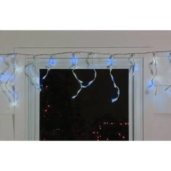 100ct. LED Wide Angle Icicle Christmas Lights With White Wire Blue {9}