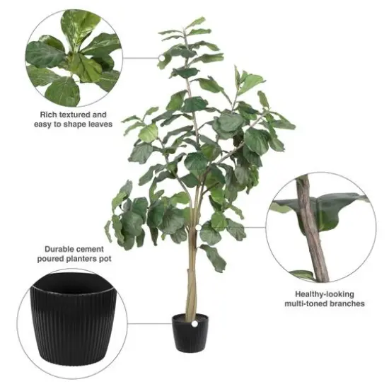8ft. Potted Artificial Fiddle Tree {9}