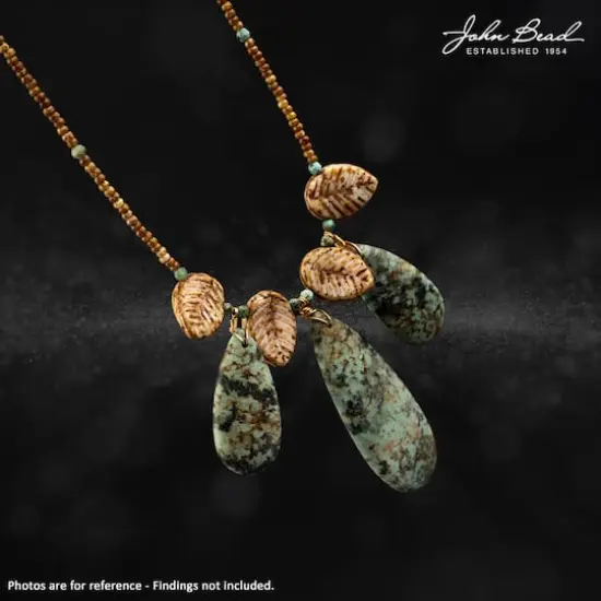 John Bead Earth&rsquo;s Jewels Imperial Jasper Teardrop Pendant Slices, 2ct. Turquoise {4}