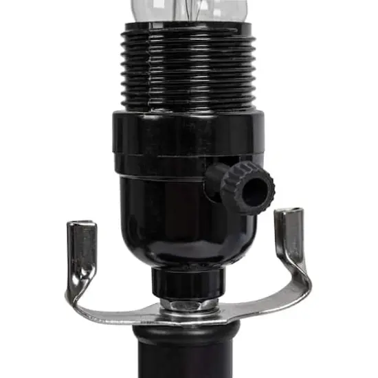 Hello Honey&reg; 24" Abstract Sculptural Table Lamp with Drum Shade Black {8}