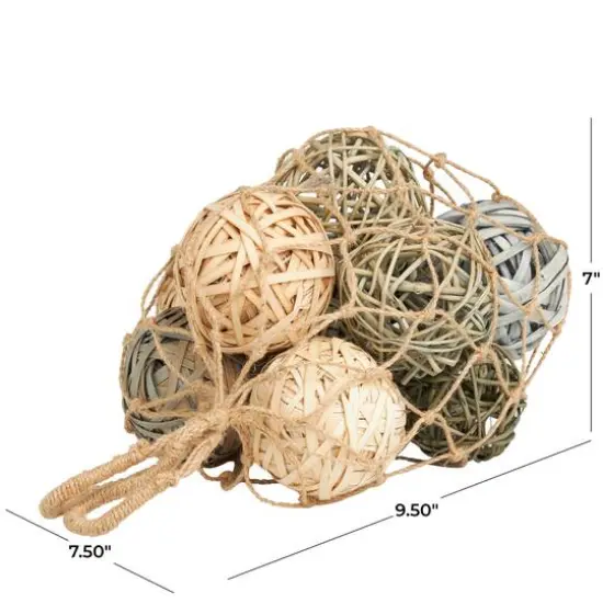 Cream Dried Plant Natural Foliage with Fishnet Bag {6}