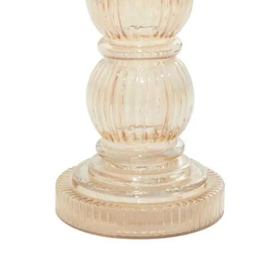 16" Gold Glass Traditional Candle Holder {5}