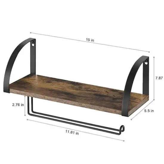 NEX&trade; 15" Wall-Mounted Paper Towel Holder with Shelf Bronze {4}