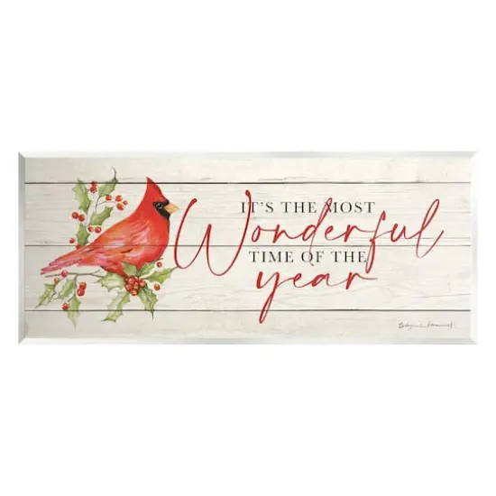 Stupell Industries Most Wonderful Time Cardinal Wall Plaque Art {1}