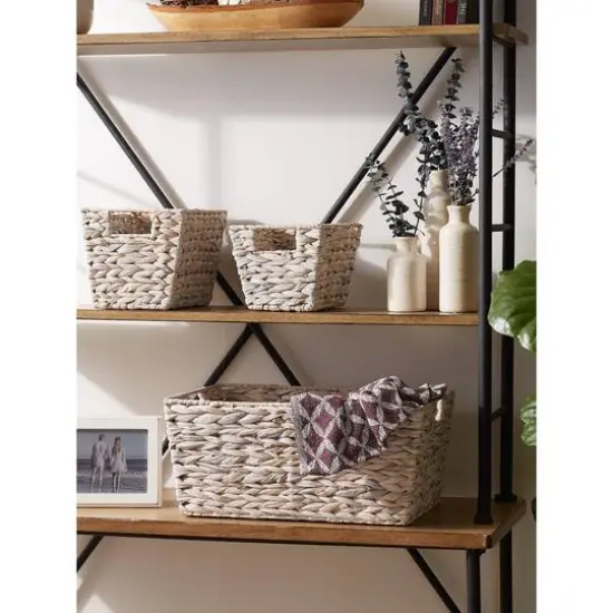 DII&reg; White Wash Hyacinth Basket Set {9}