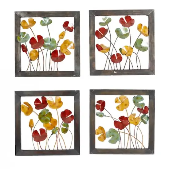 Multicolor Metal Traditional Floral Wall D&eacute;cor Set, 4ct. {1}