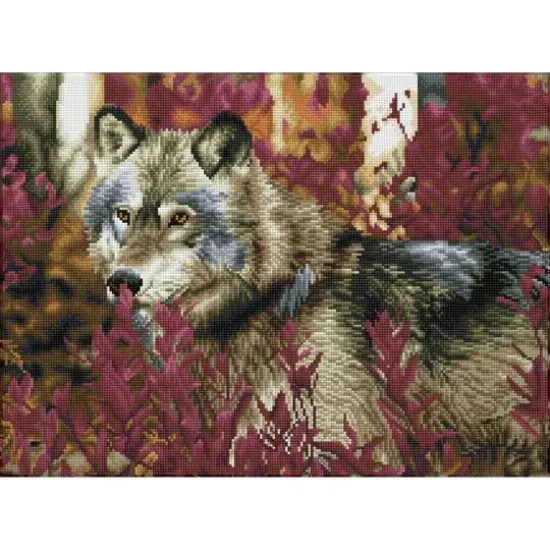 Diamond Dotz&reg; Advanced Autumn Wolf Pre-Framed Diamond Painting Kit {1}