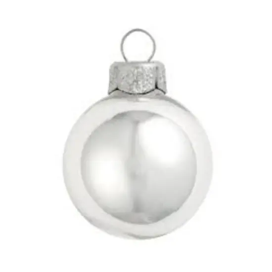 72ct. 4" Silver Shiny and Matte Christmas Glass Ball Ornaments {6}
