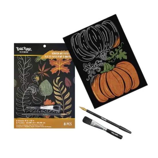 Brea Reese&trade; 9" x 12" Autumn Prints Scratch Art Paper Pad {4}