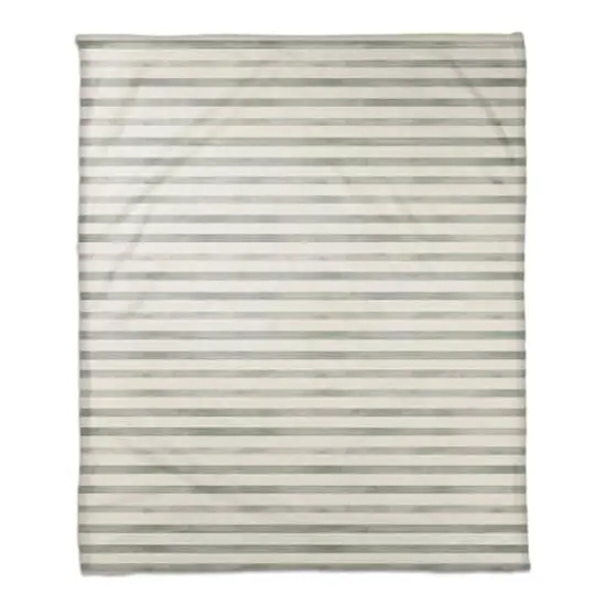 Sage Stripes Fall Fleece Blanket {1}