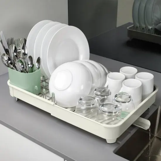Joseph Joseph Extend Expandable Dish Rack Light Stone Sage {6}