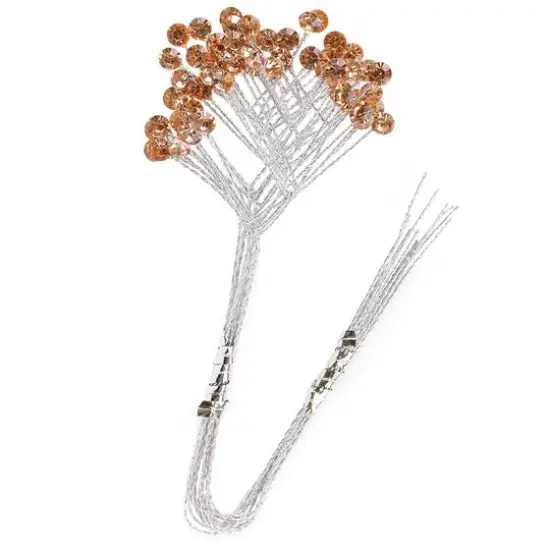 JAM Paper Rinestone Quintet, 12ct. Imperial Orange with Silver Stem {1}