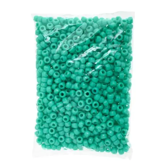 John Bead 9mm Opaque Plastic Pony Beads, 1,000ct. Light Turquoise {6}