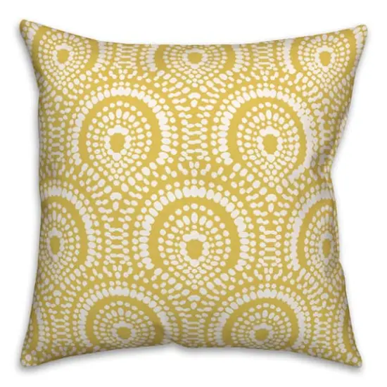 18" x 18" Fan Pattern Indoor/Outdoor Throw Pillow Yellow {1}