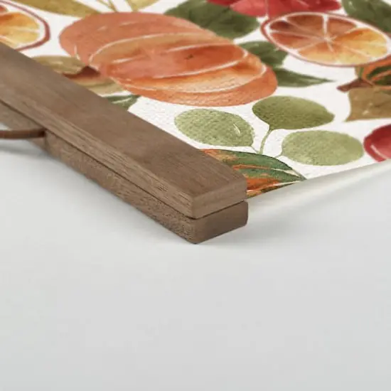 Welcome Autumn Watercolor Pumpkins Teak Hanging Canvas {3}