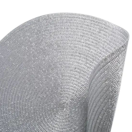 DII&reg; Metallic Silver Round Polypropylene Woven Placemat (Set of 4) {3}