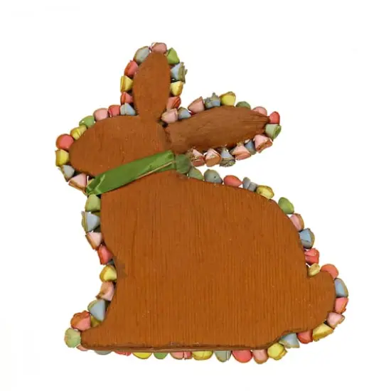 18" Multicolor Floral Bunny Wall Accent {5}