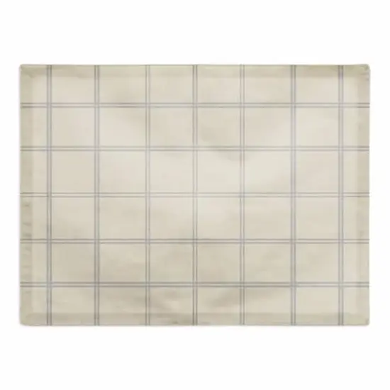 Gray & Cream Check Cotton Twill Placemat {1}