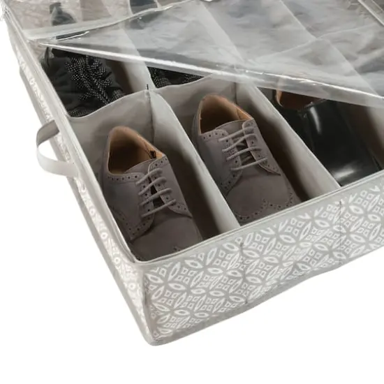 Simplify Gray 12 Pair Boho Print Under the Bed Shoe Storage Bag {3}