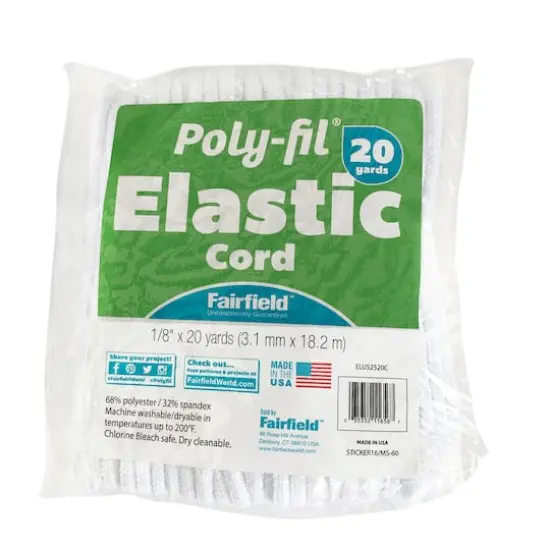 Poly-Fil&reg; 1/4" White Spandex Elastic Cording {1}