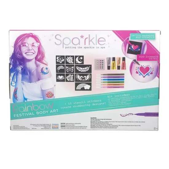 Bright Stripes Spa*rkle Rainbow Festival Body Art Set {5}