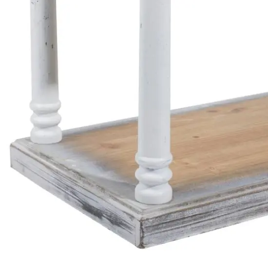 Brown Wood Farmhouse Shelving Unit, 64 " x 47 " x 15 " {8}