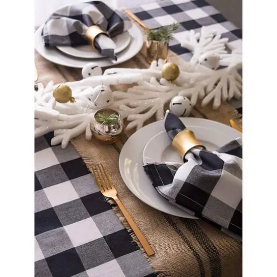 DII&reg; Buffalo Check Oversized Napkin, 6ct. Black/White {10}