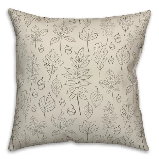 White Leaf Pattern Throw Pillow {1}