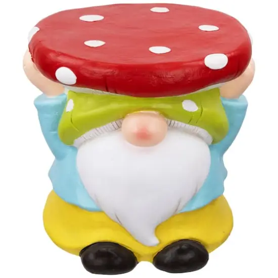12.25" Gnome Mushroom Outdoor Garden Plant Stand {4}
