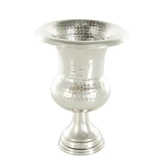 Silver Aluminum Goblet Inspired Hammered Vase {4}