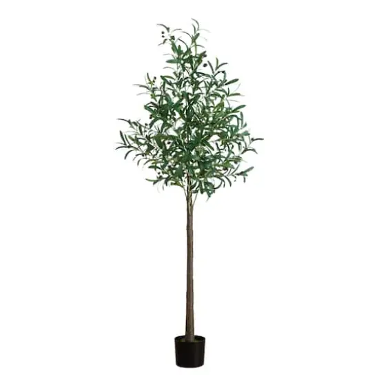 6ft. Potted Pre-Lit Artificial Olive Tree with Warm White LED Lights {1}