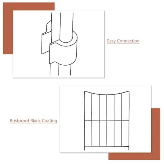 NEX&trade; 24" Black Lower Arc Garden Fence, 10ct. {4}