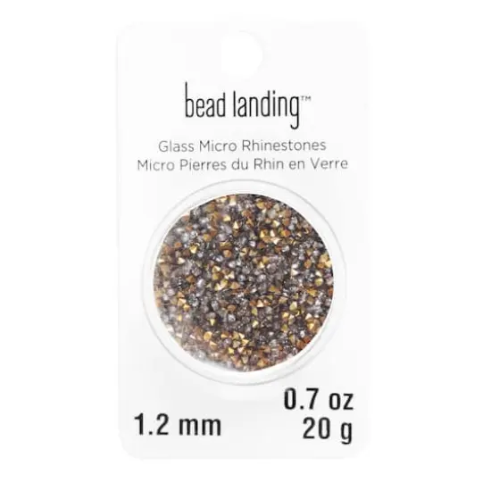 1.2mm Glass Micro Rhinestones by Bead Landing&trade;, 0.7oz. Gold {1}