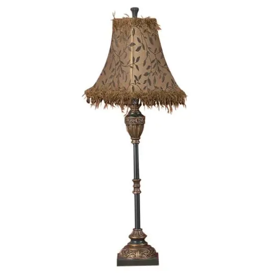 Brass Metal Tuscan Table Lamp, 33" x 10" x 10" {1}