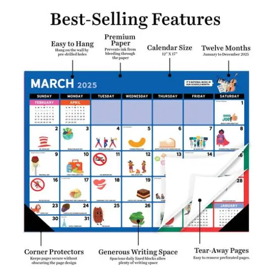 TF Publishing Medium 2025 Every Day is a Holiday Monthly Blotter Desk Pad Calendar {6}